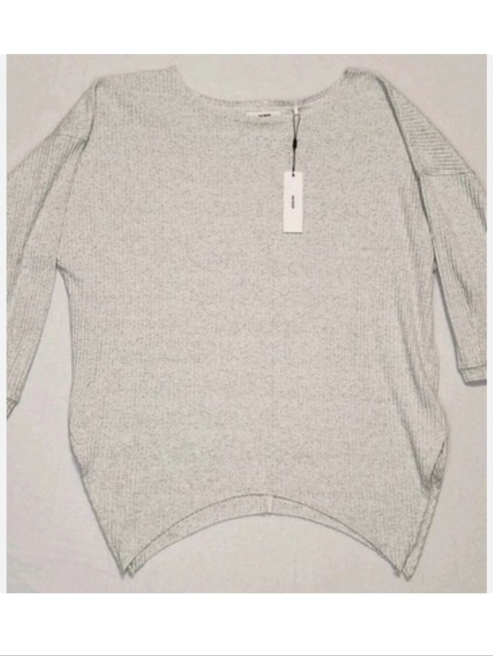 NWT Joah Brown Off-Shoulder Luxe Knit Tunic Sweater in Pearl Grey - Picture 9 of 9